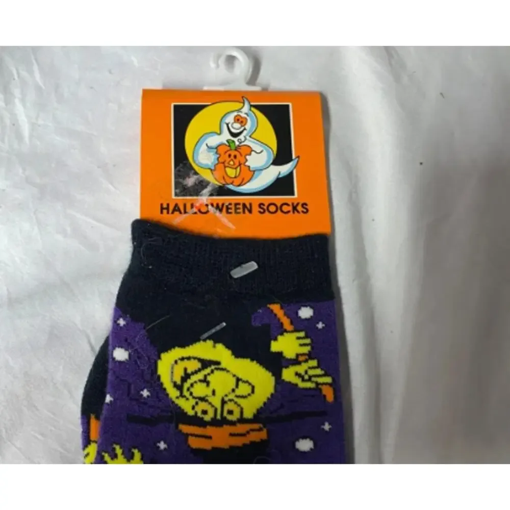 Halloween Socks Purple Black Fortune Teller Crystal Ball Design